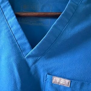 Figs royal blue 1 pocket Catarina scrub top XS